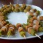 cocktailprikkers, seitan, worst, augurk, vegetarisch, veganistisch, zonder melk, zonder ei