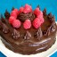 Chocolade-frambozentaart, verjaardag, veganistisch, zonder melk, zonder ei