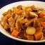 Stoofschotel met seitan, aardpeer en bier, veganistisch, vegetarisch