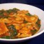 Ravioli in tomatensaus met champignons, veganistisch
