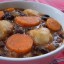 Zwarte bonensoep met maisdumplings, veganistisch