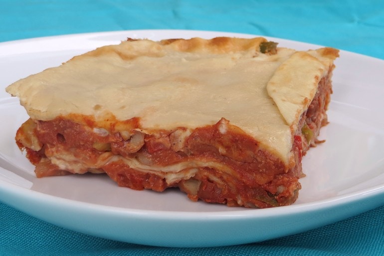 Mexicaanse enchilada lasagne, vegan