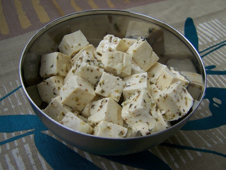 Tofu feta, vegetarisch, veganistisch, zonder melk, koolhydraatarm